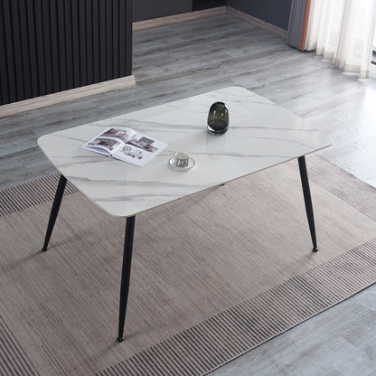 Criterion Tempo Dining Table 1500mm White Grey Sintered Stone