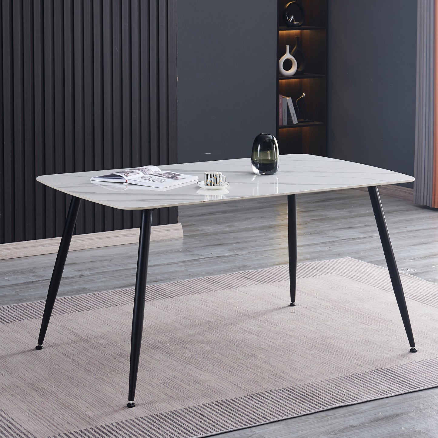 Criterion Tempo Dining Table 1500mm White Grey Sintered Stone