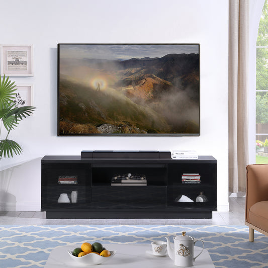 Criterion Zaire TV Cabinet, Entertainment Unit 1800mm Semi-Assembled Black