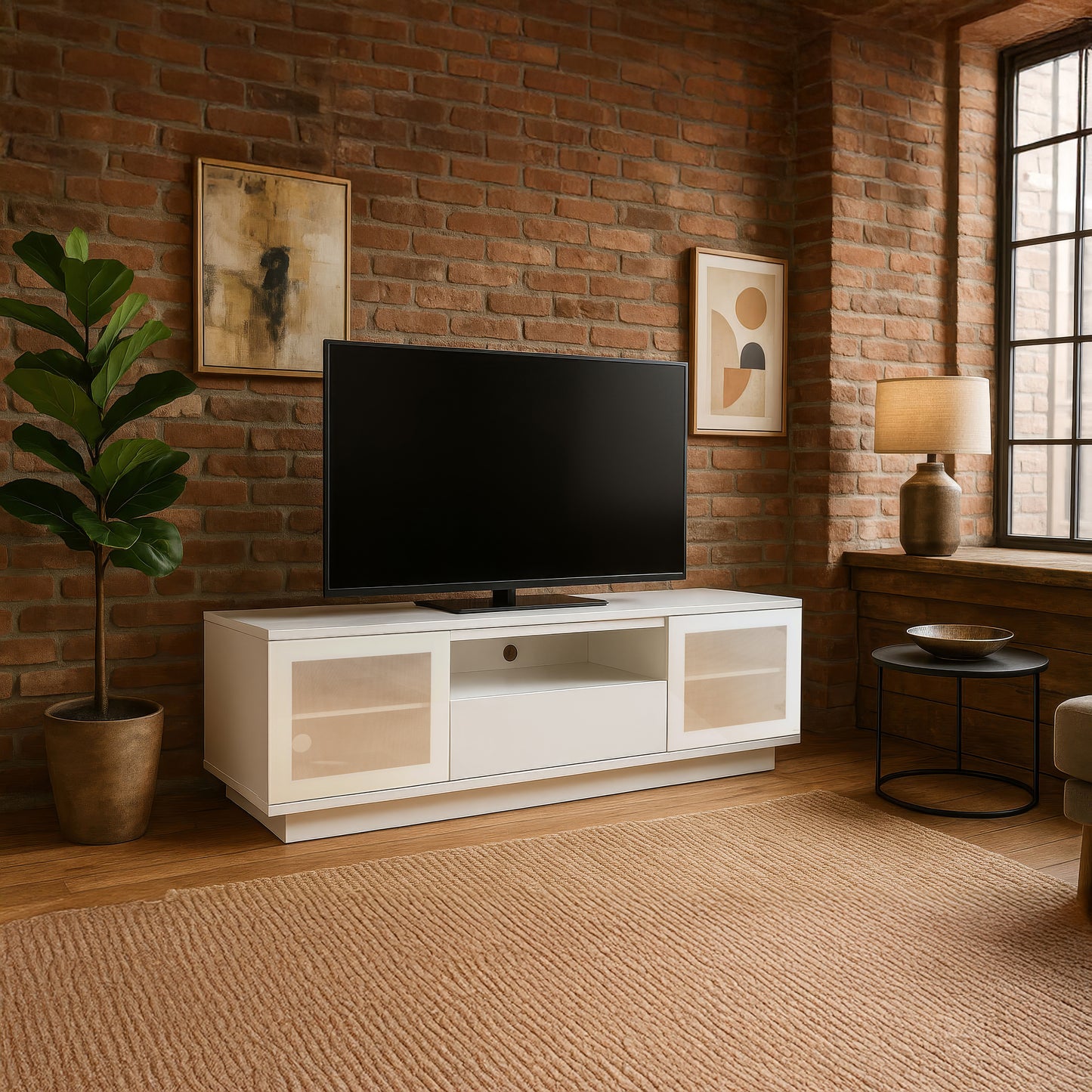 Criterion Zaire TV Cabinet, Entertainment Unit 1800mm Semi-Assembled White
