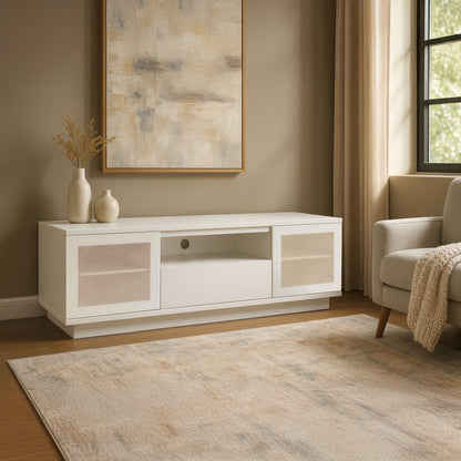 Criterion Zaire TV Cabinet, Entertainment Unit 1800mm Semi-Assembled White