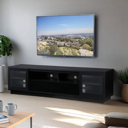 Criterion Zaire TV Cabinet, Entertainment Unit 2200mm Semi-Assembled Black