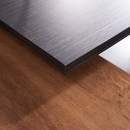 Criterion Mentor Executive Desk 1600mm Dark Oak Black Left Hand Return
