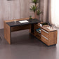 Criterion Mentor Executive Desk 1600mm Dark Oak Black  Right Hand Return