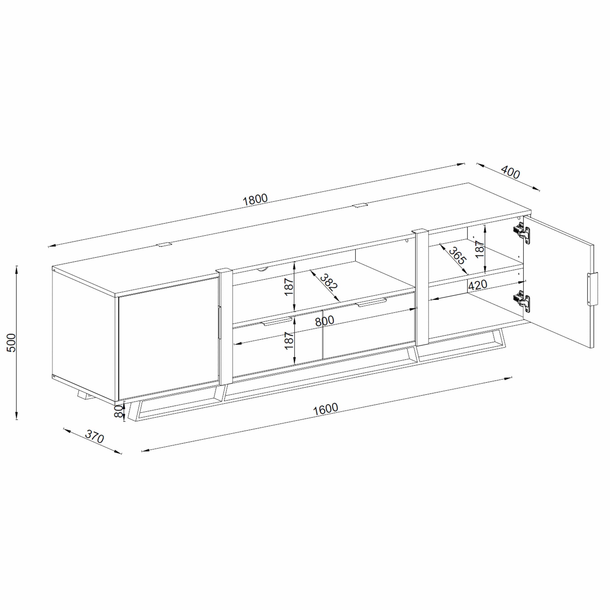 CAPRI1800 Elite Entertainment Unit Dark Oak by Criterion™ Home Living Store