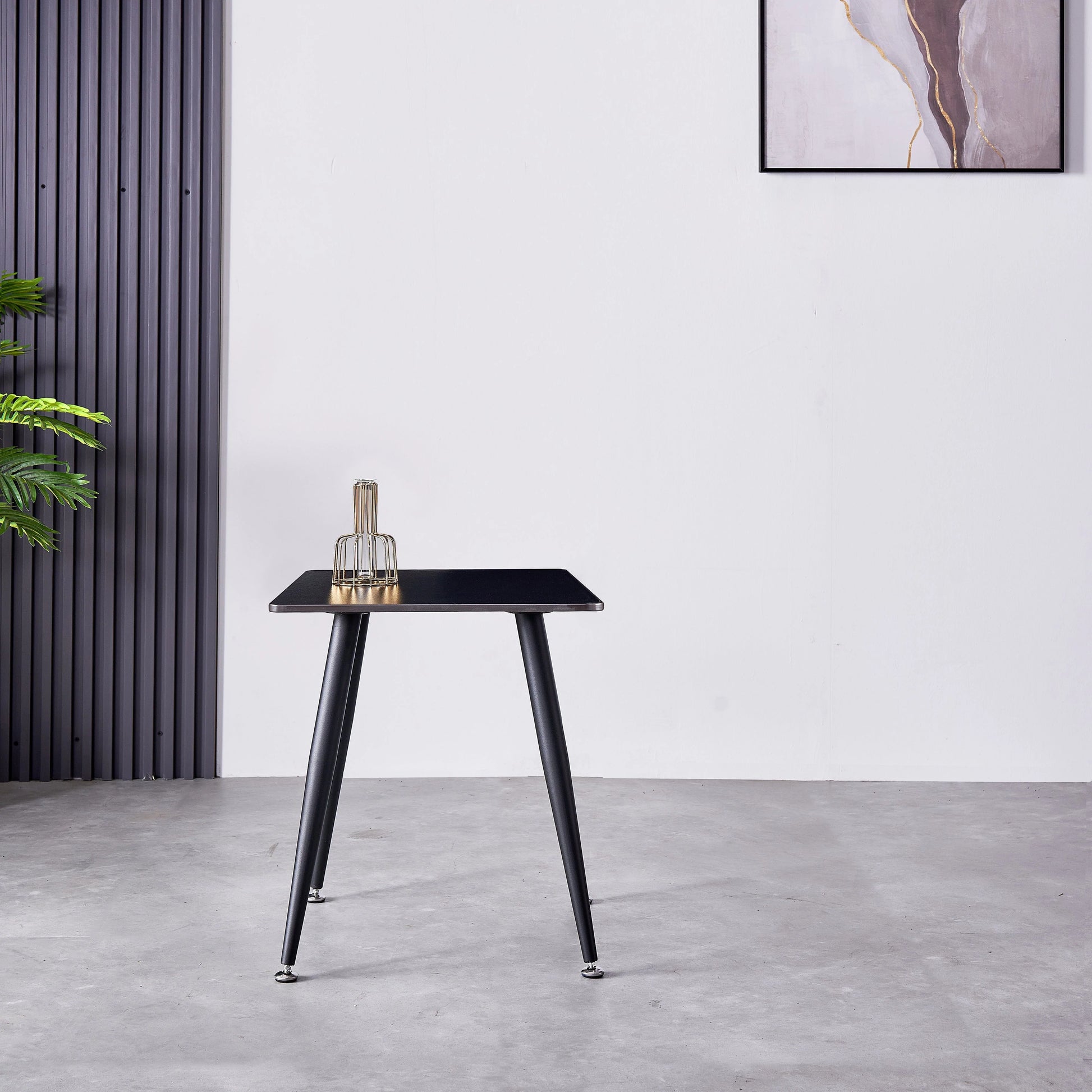 Mendy Black Sintered Stone End Table with Metal Legs by Criterion™ Furniture > Tables > Accent Tables > End Tables HLS