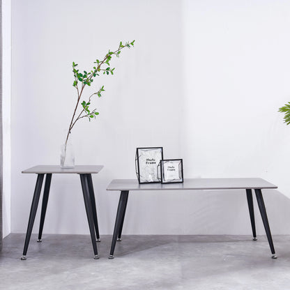 Mendy Grey Sintered Stone End Table with Metal Legs by Criterion™ Furniture > Tables > Accent Tables > End Tables HLS