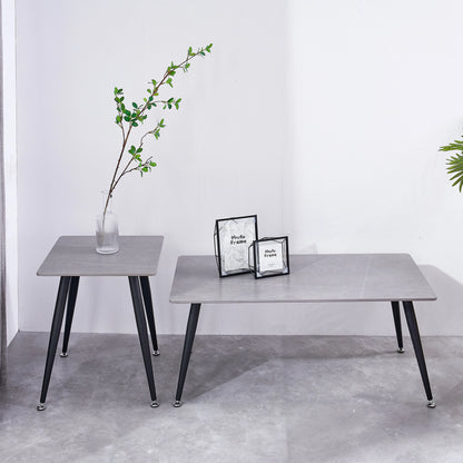 Mendy Grey Sintered Stone End Table with Metal Legs by Criterion™ Furniture > Tables > Accent Tables > End Tables HLS