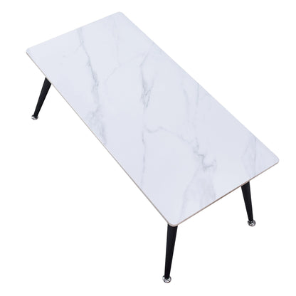 Mendy White Sintered Stone Coffee Table with Metal Legs by Criterion™ Furniture > Tables > Accent Tables > Coffee Tables HLS