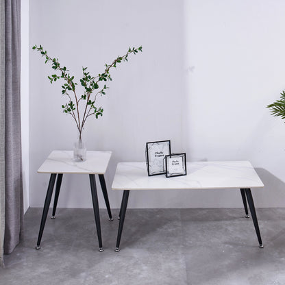 Mendy White Sintered Stone Coffee Table with Metal Legs by Criterion™ Furniture > Tables > Accent Tables > Coffee Tables HLS