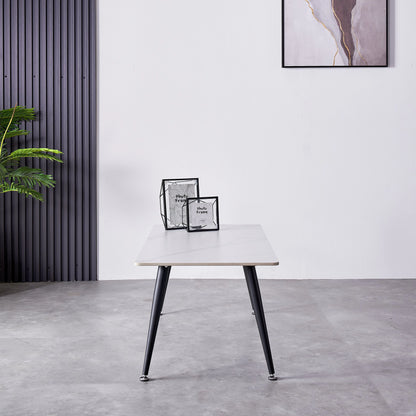 Mendy White Sintered Stone Coffee Table with Metal Legs by Criterion™ Furniture > Tables > Accent Tables > Coffee Tables HLS
