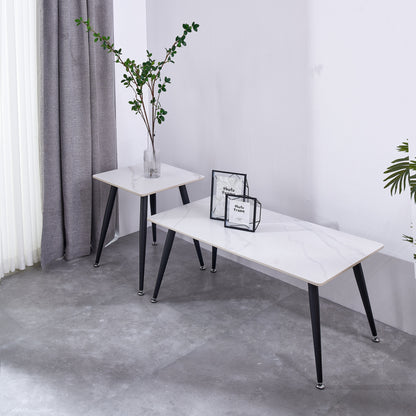 Mendy White Sintered Stone Coffee Table with Metal Legs by Criterion™ Furniture > Tables > Accent Tables > Coffee Tables HLS