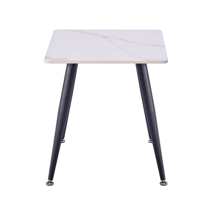Mendy White Sintered Stone End Table with Metal Legs by Criterion™ Furniture > Tables > Accent Tables > End Tables HLS