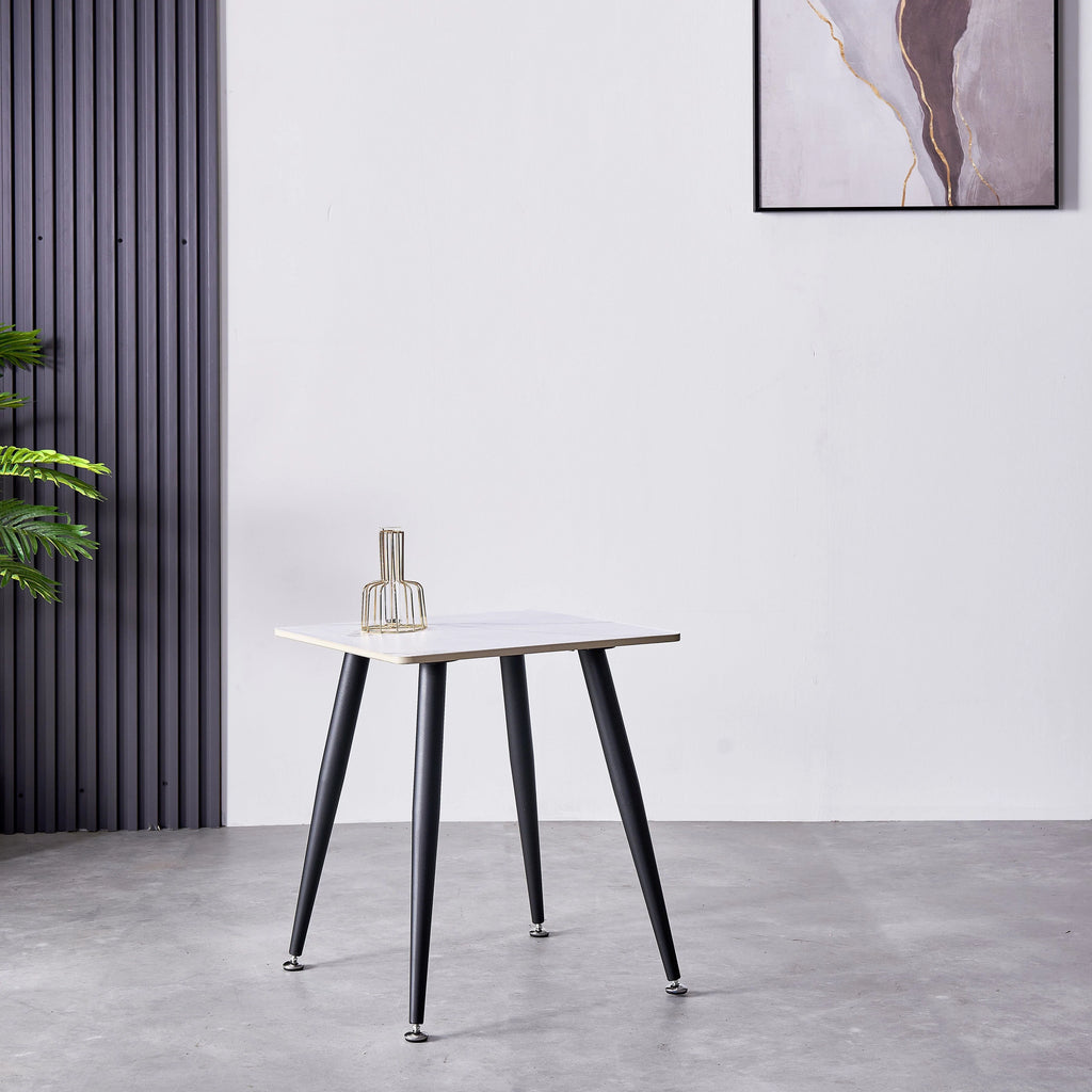Mendy White Sintered Stone End Table with Metal Legs by Criterion™ Furniture > Tables > Accent Tables > End Tables HLS