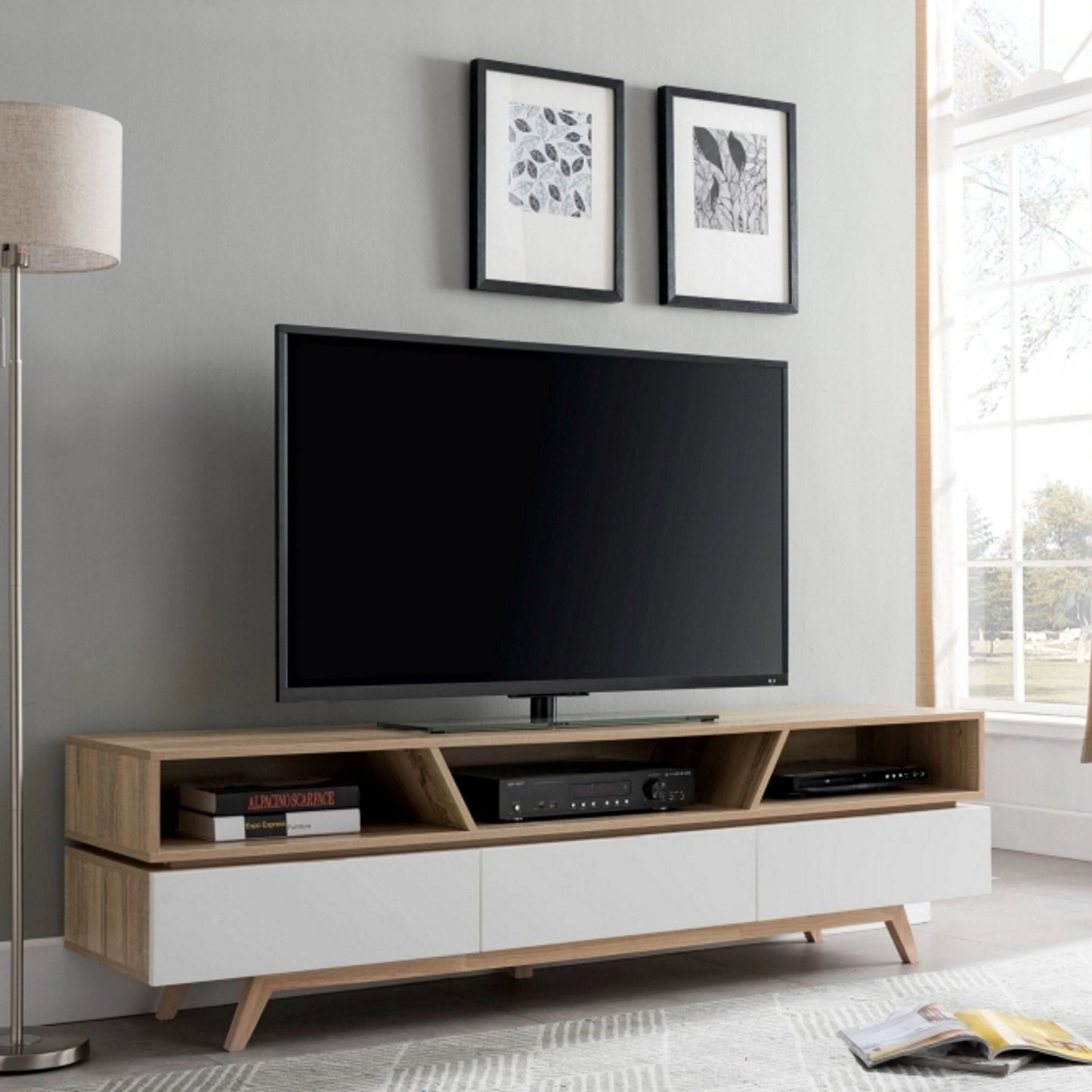 SILVERTON1800 TV Unit Oak by Criterion™ Furniture > Entertainment Centers & TV Stands HLS